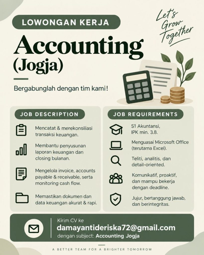 Poster lowongan LOKER JOGJA