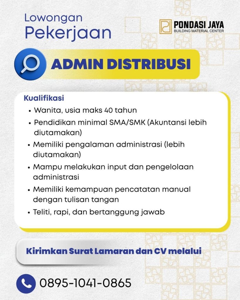 Poster lowongan PONDASI JAYA