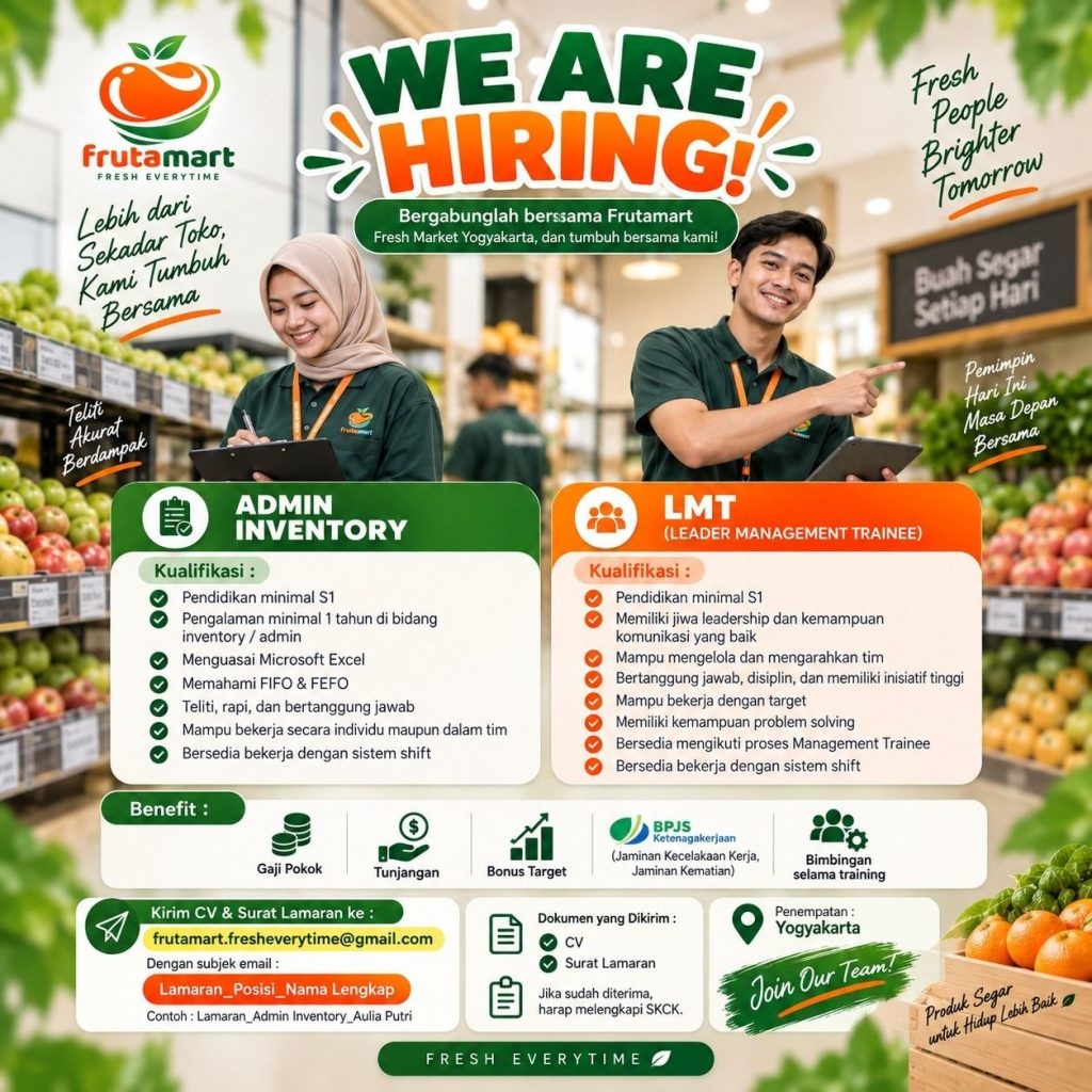 Poster lowongan Frutamart