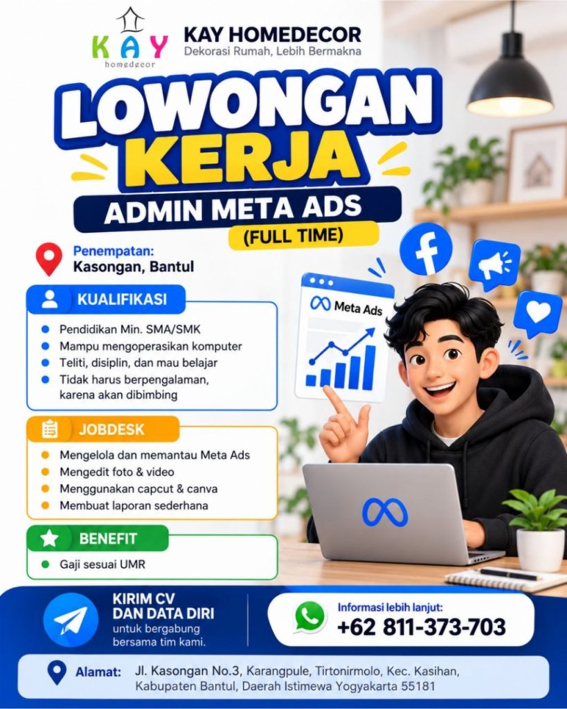 Poster lowongan KAY HOMEDECOR