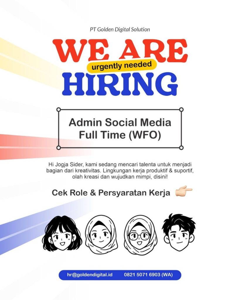 Poster lowongan PT Golden Digital Solution
