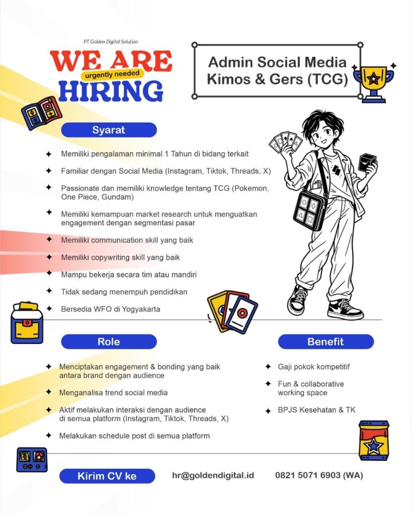 Poster lowongan PT Golden Digital Solution