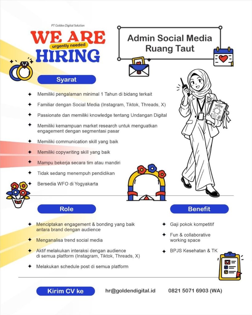 Poster lowongan PT Golden Digital Solution