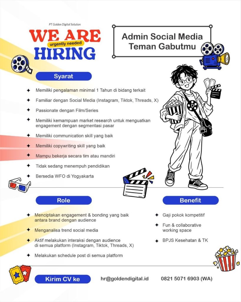 Poster lowongan PT Golden Digital Solution