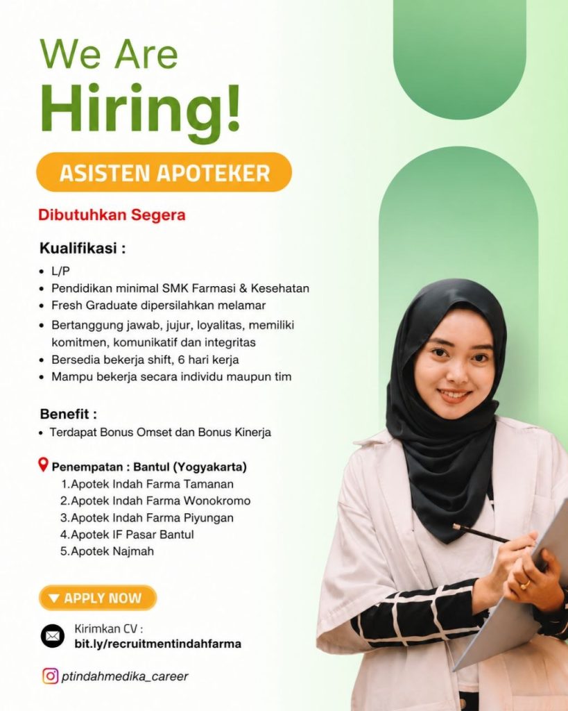 Poster lowongan PT. Indah Medika Indonesia