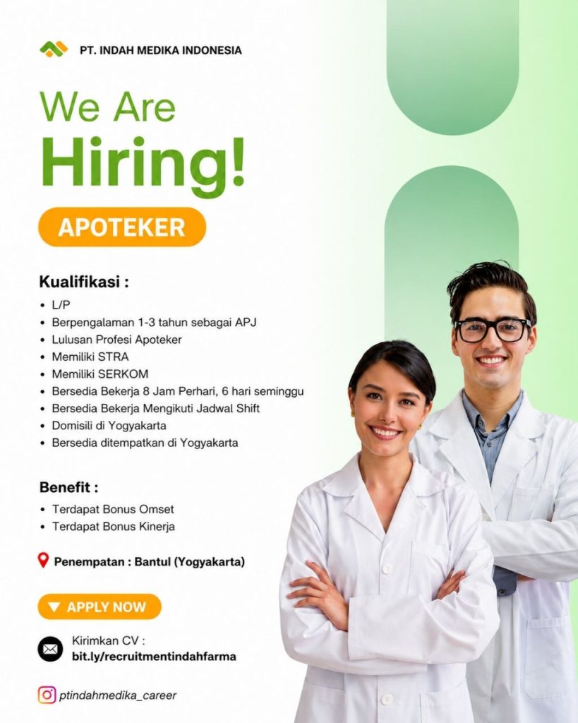 Poster lowongan PT. Indah Medika Indonesia