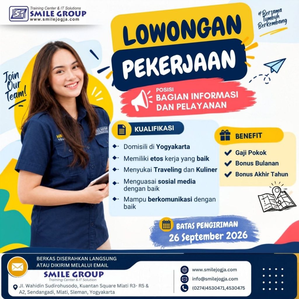Poster lowongan Smile Group