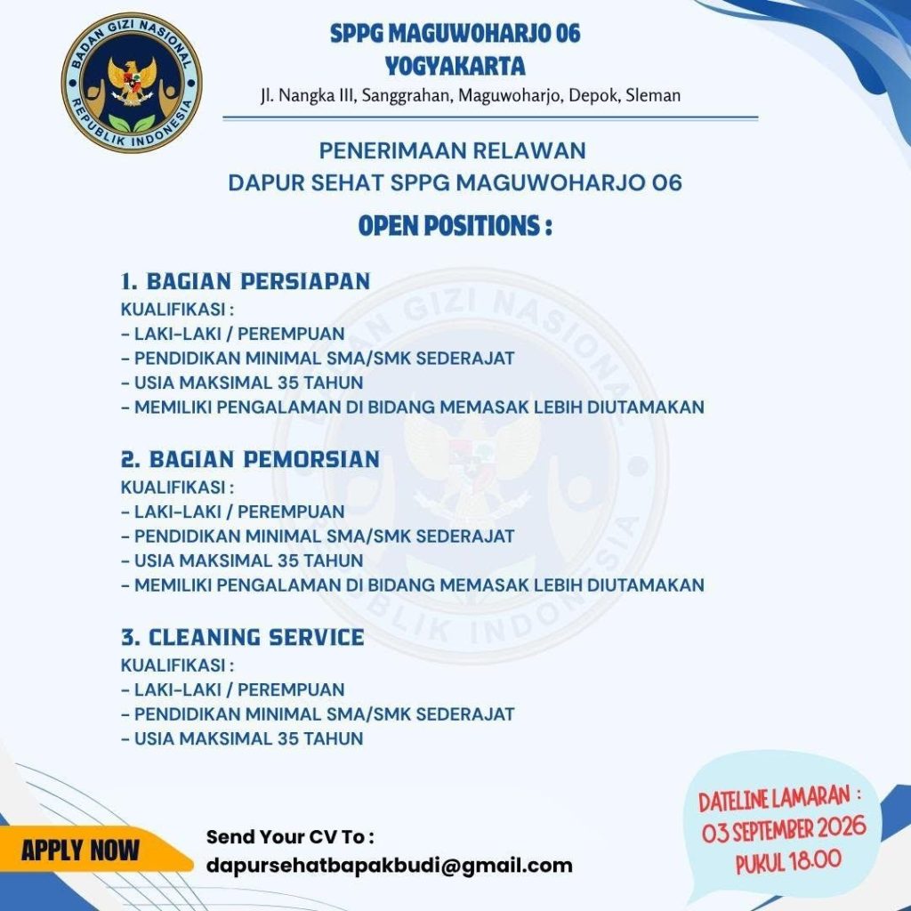 Poster lowongan SPPG Maguwoharjo 06