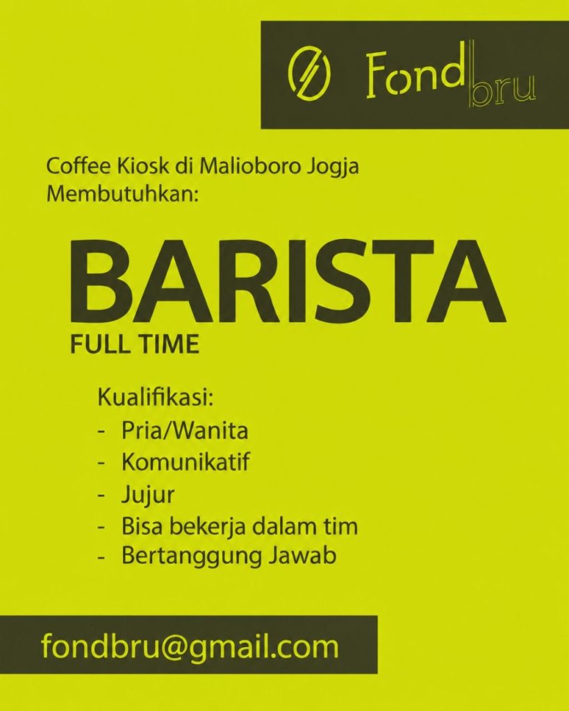 Poster lowongan Fondbru