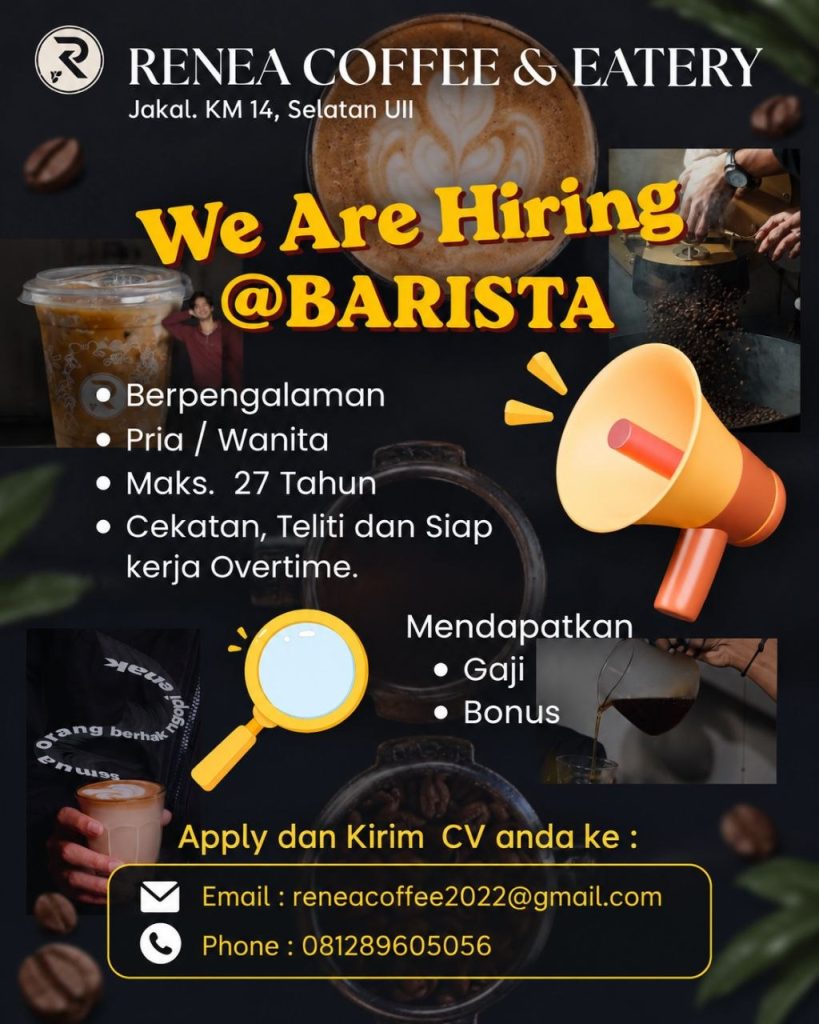 Poster lowongan RENEA COFFEE & EATERY