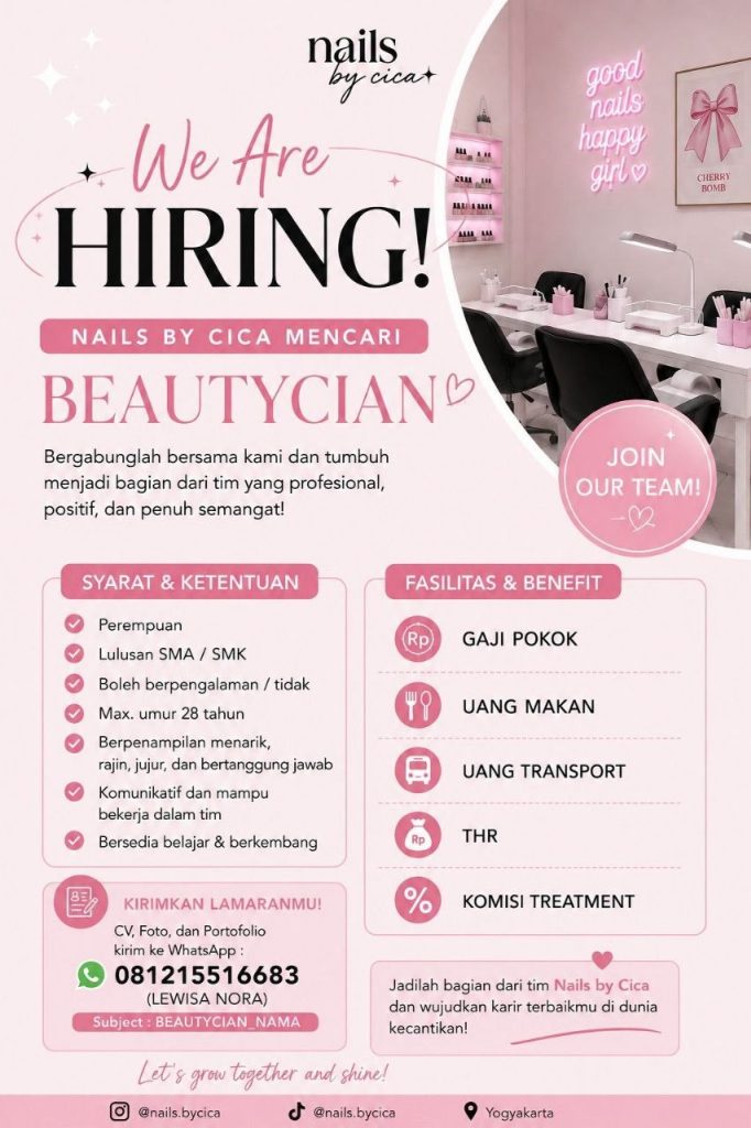 Poster lowongan Nails by Cica