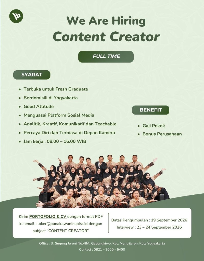 Poster lowongan Punakawan Inspira