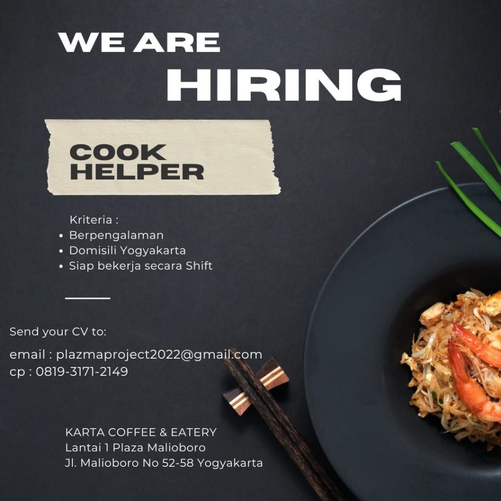 Poster lowongan KARTA COFFEE & EATERY