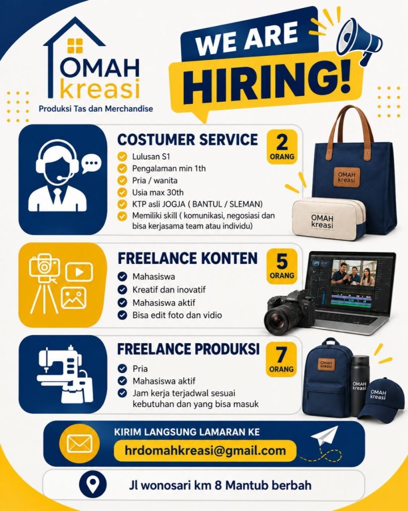 Poster lowongan OMAH KREASI