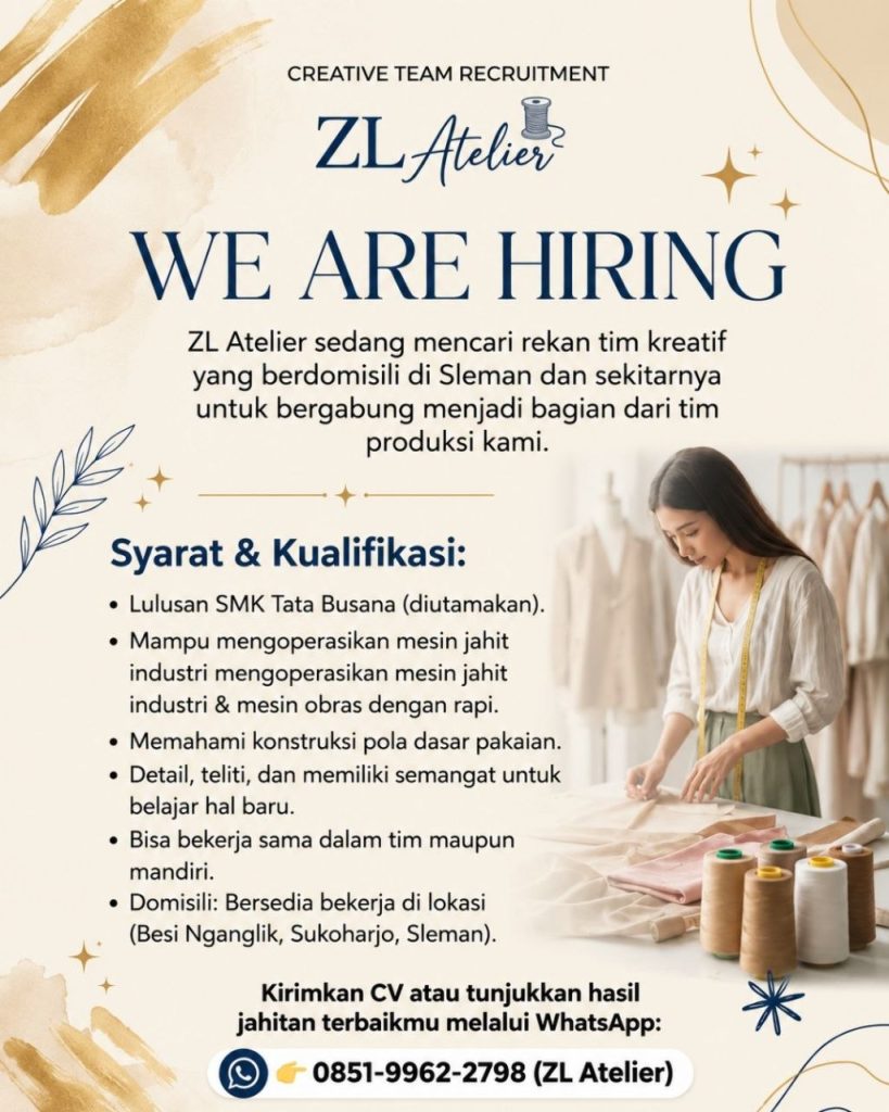 Poster lowongan ZL Atelier