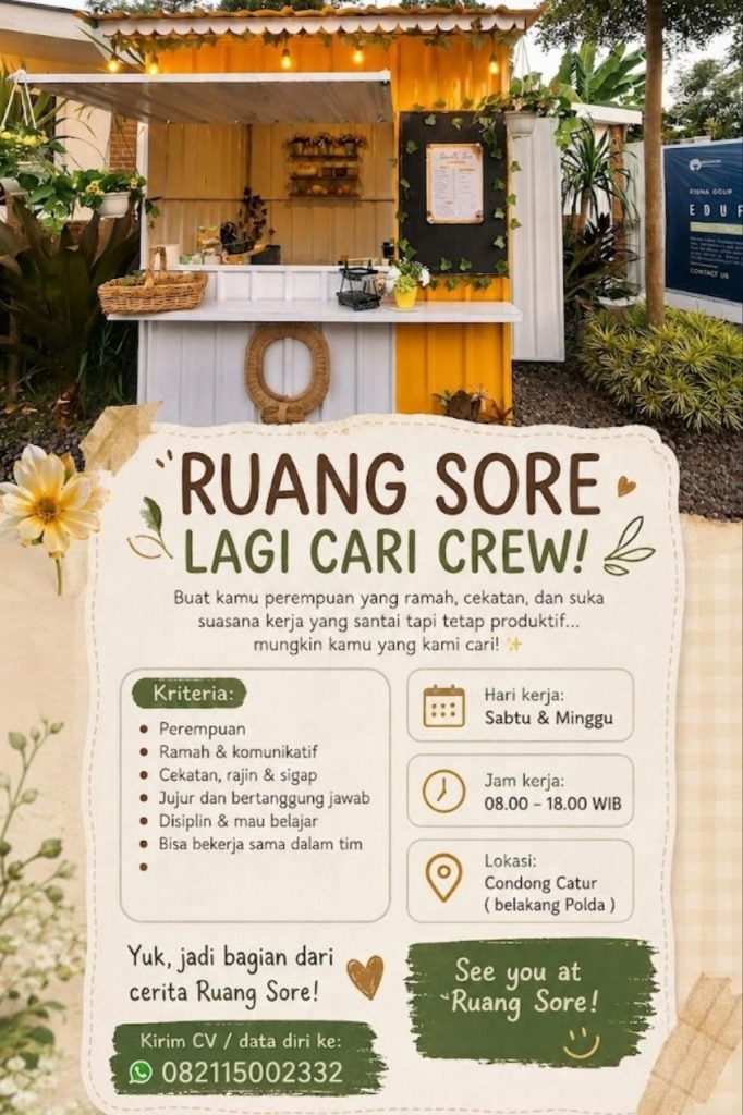 Poster lowongan Ruang Sore