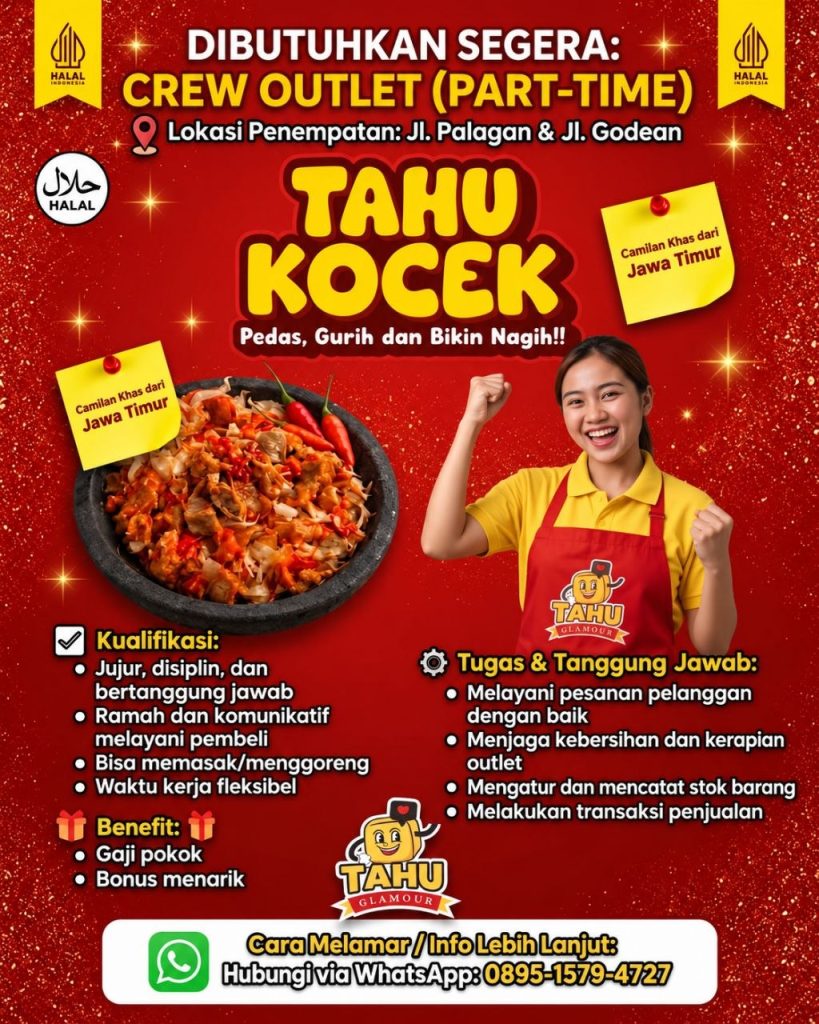 Poster lowongan Tahu Kocek