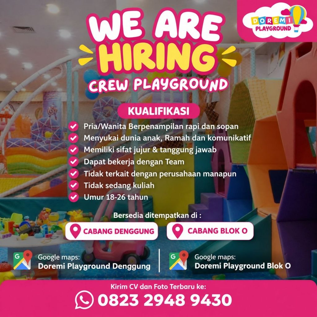 Poster lowongan Doremi Playground