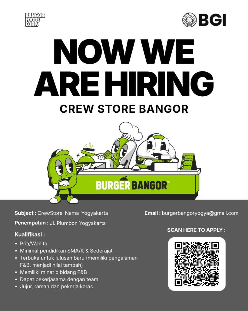 Poster lowongan Burger Bangor