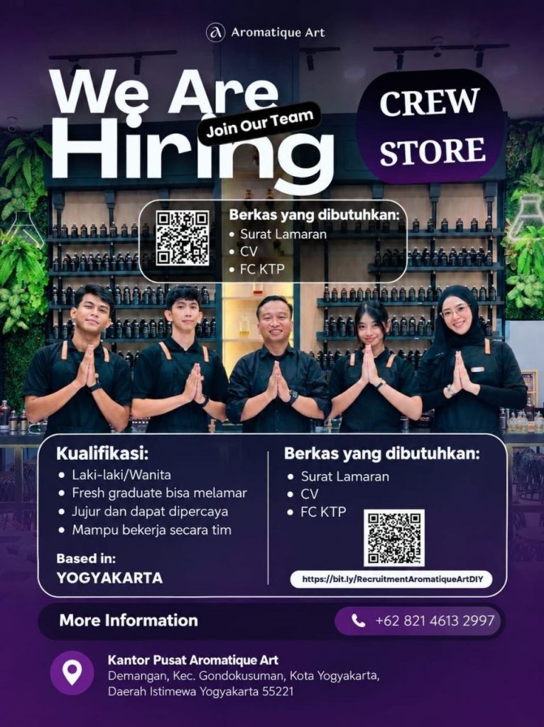 Poster lowongan Aromatique Art