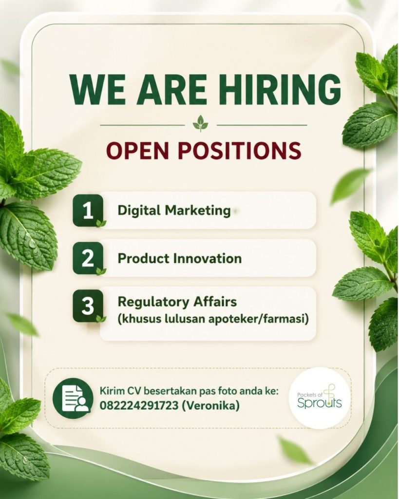 Poster lowongan Pockets of Sprouts