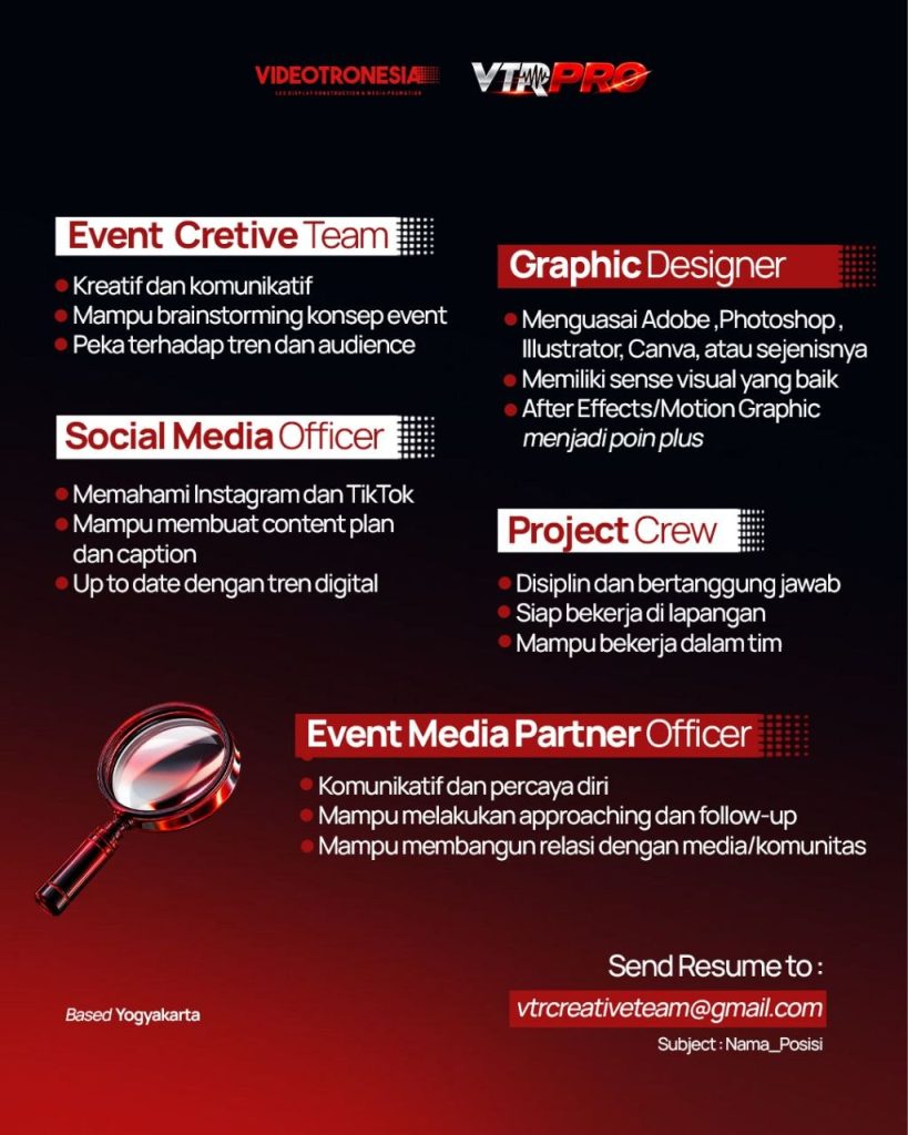 Poster lowongan Videotronesia