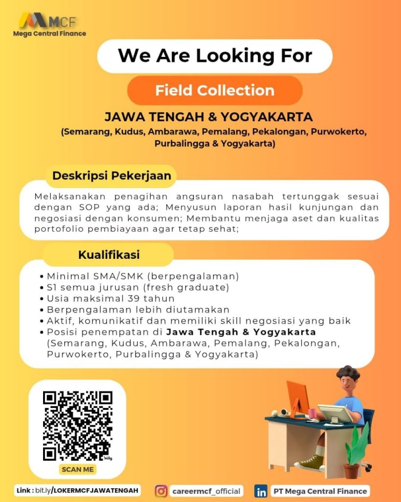 Poster lowongan Mega Central Finance