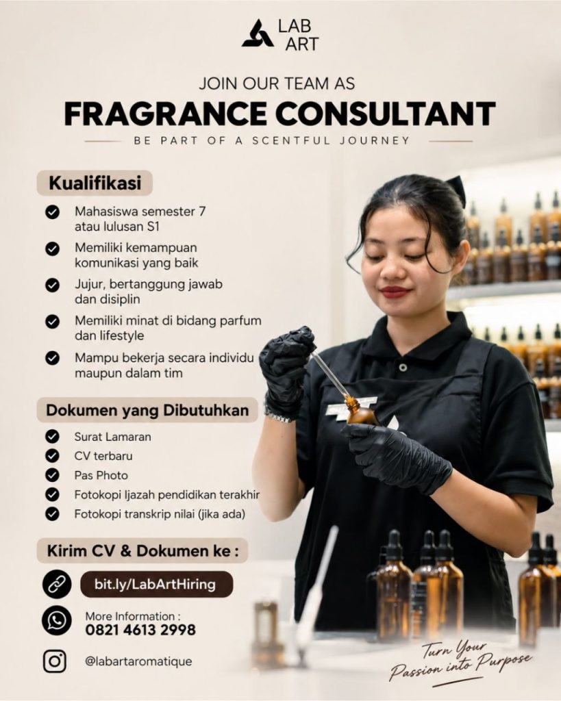 Poster lowongan Aromatique Art