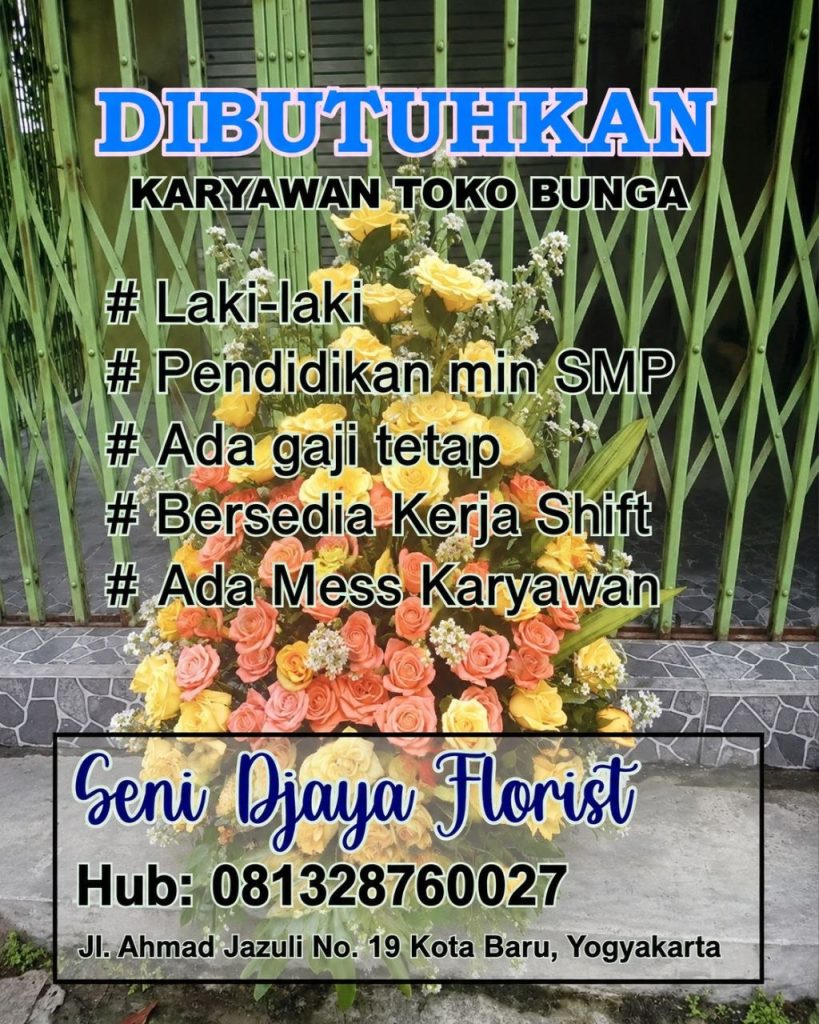 Poster lowongan Seni Djaya Florist