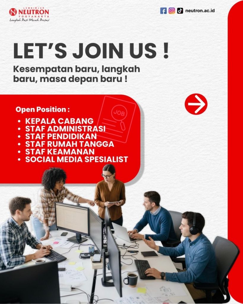 Poster lowongan LEMBIMJAR NEUTRON YOGYAKARTA