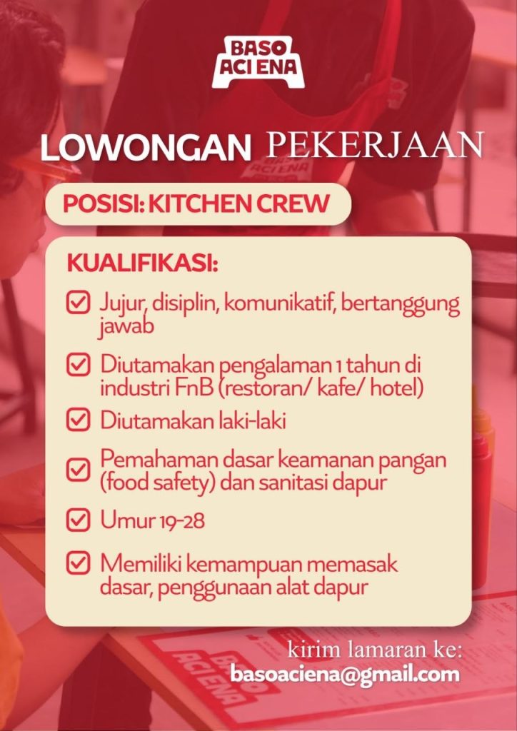 Poster lowongan Baso Aci Ena