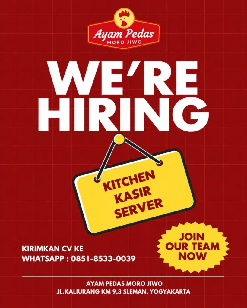 Poster lowongan Ayam Pedas Moro Jiwo