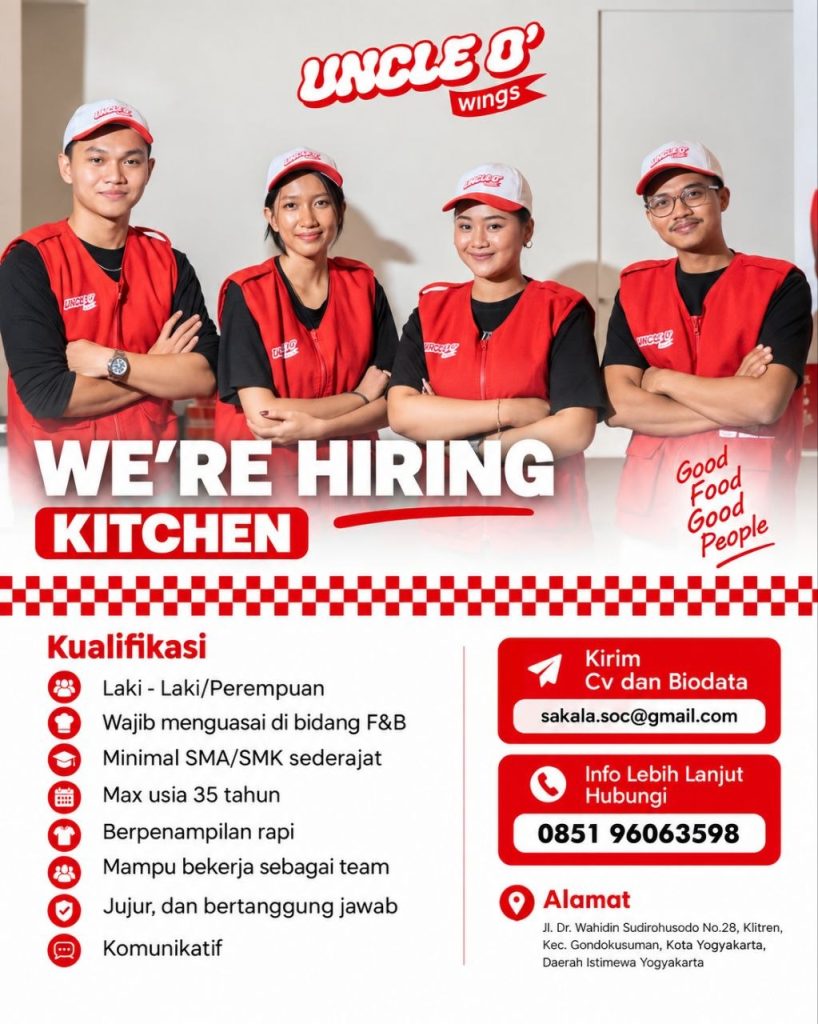 Poster lowongan Uncle O' Wings