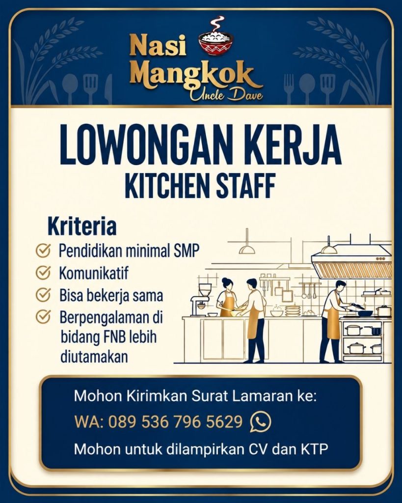 Poster lowongan Nasi Mangkok Uncle Dave