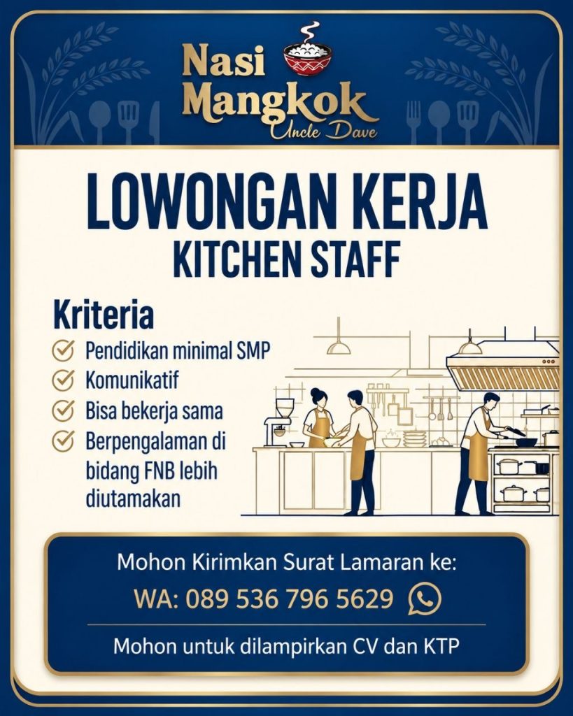 Poster lowongan Nasi Mangkok Uncle Dave