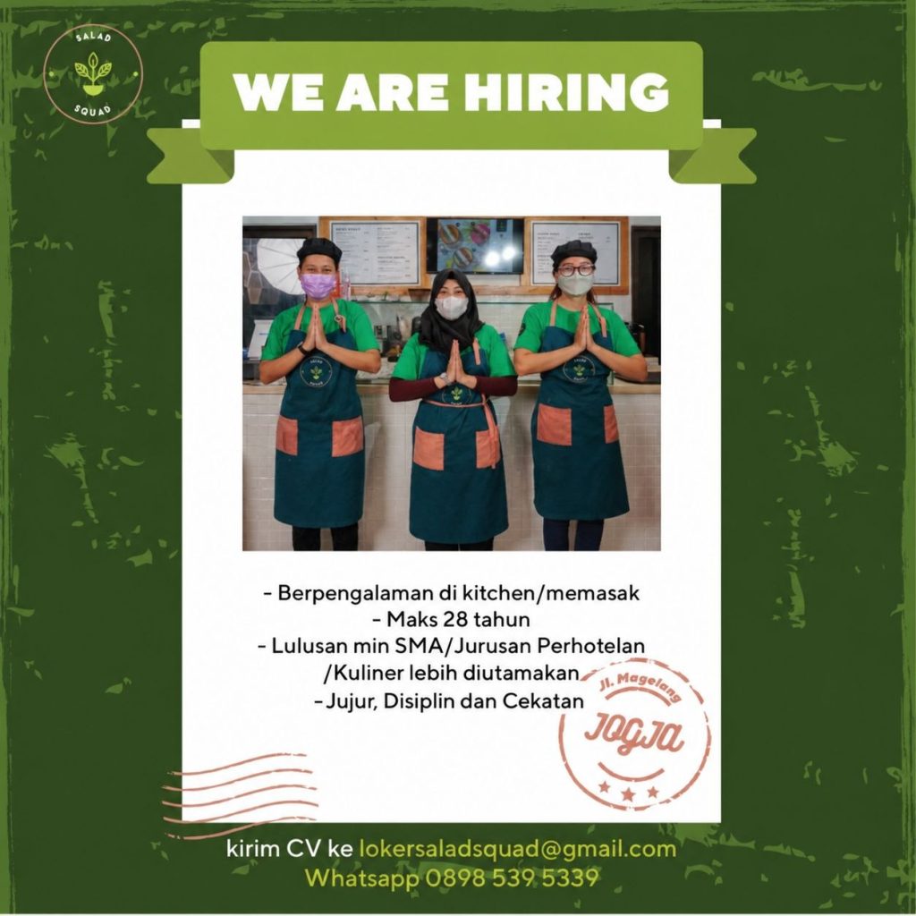 Poster lowongan Salad Squad