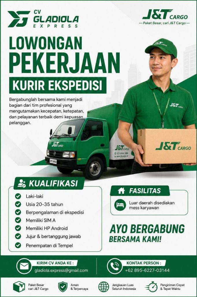 Poster lowongan CV GLADIOLA EXPRESS