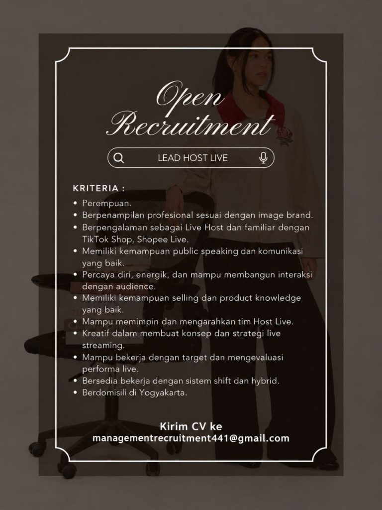 Poster lowongan LOKER JOGJA