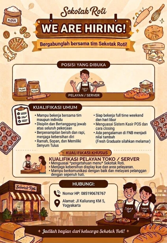 Poster lowongan Sekotak Roti