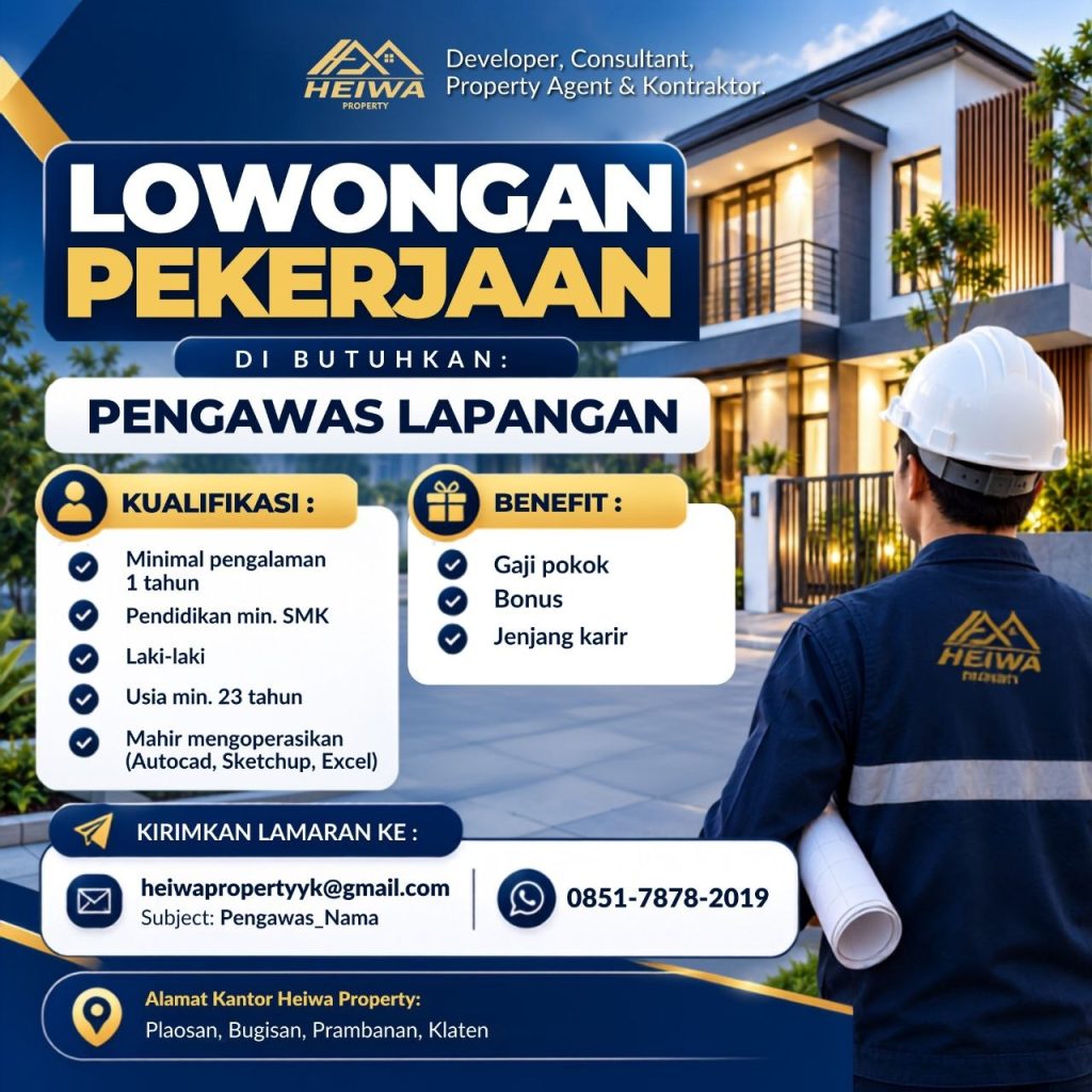 Poster lowongan Heiwa Property