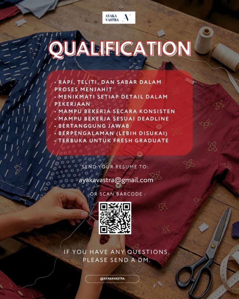 Poster lowongan Ayaka Vastra