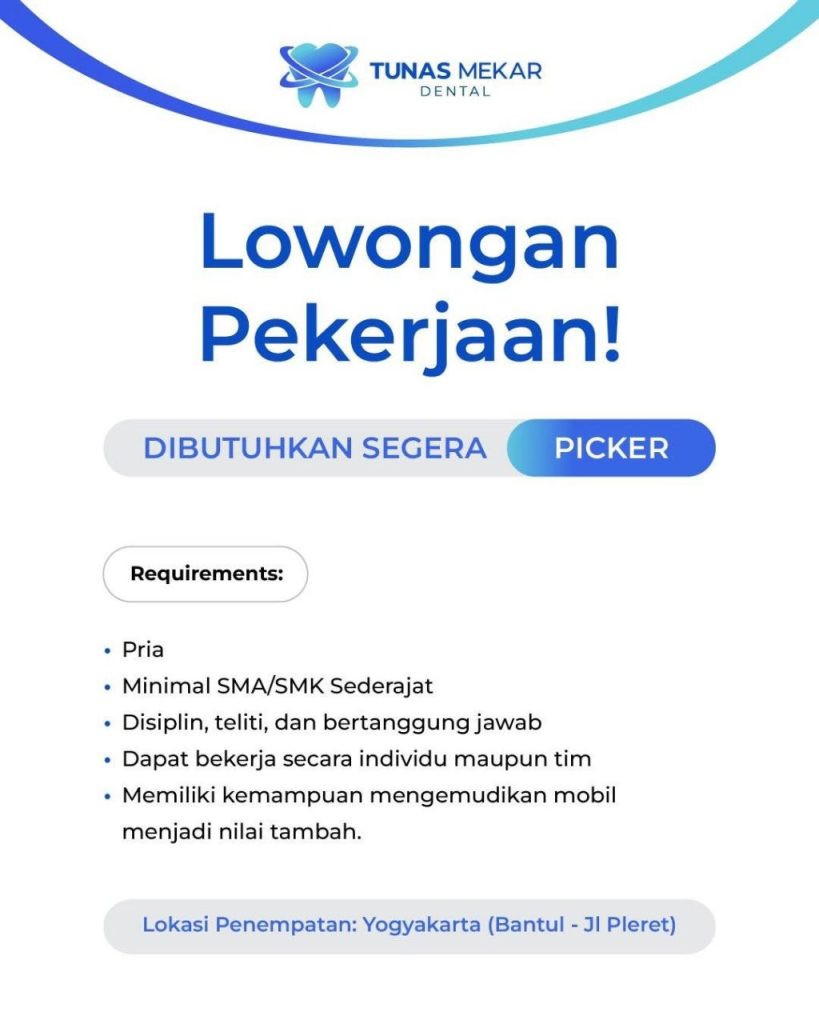 Poster lowongan Tunas Mekar Dental