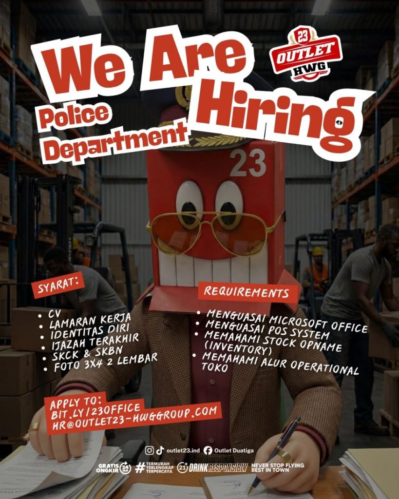 Poster lowongan OUTLET23 HWG