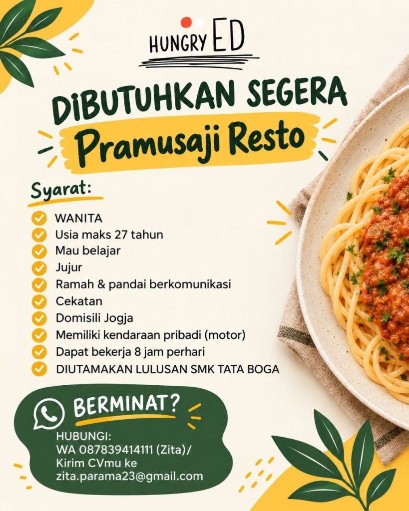 Poster lowongan Hungry ED