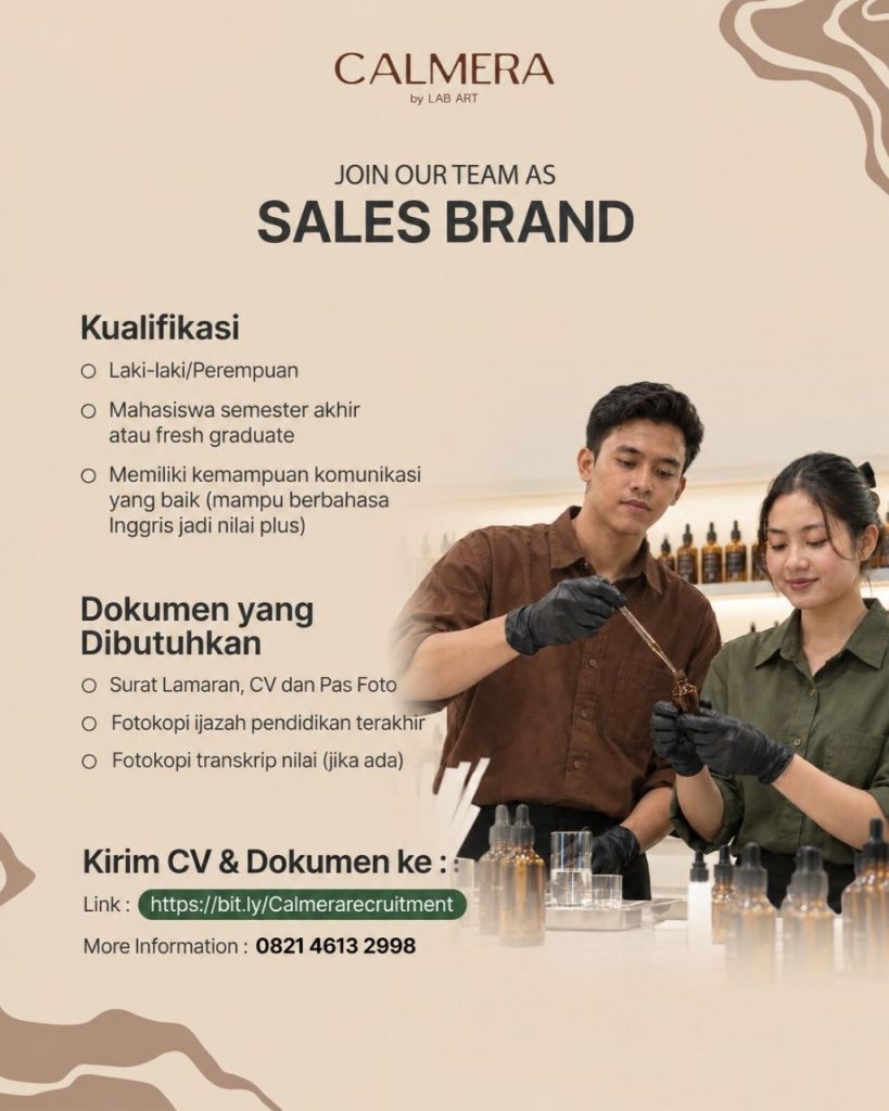 Poster lowongan Urban Perfume Point / Aromatique / Aromatique Art / Calmera by LAB ART