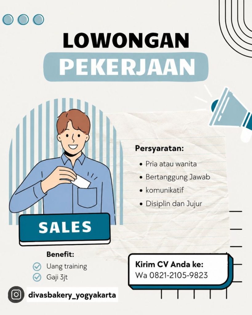 Poster lowongan Divas Bakery