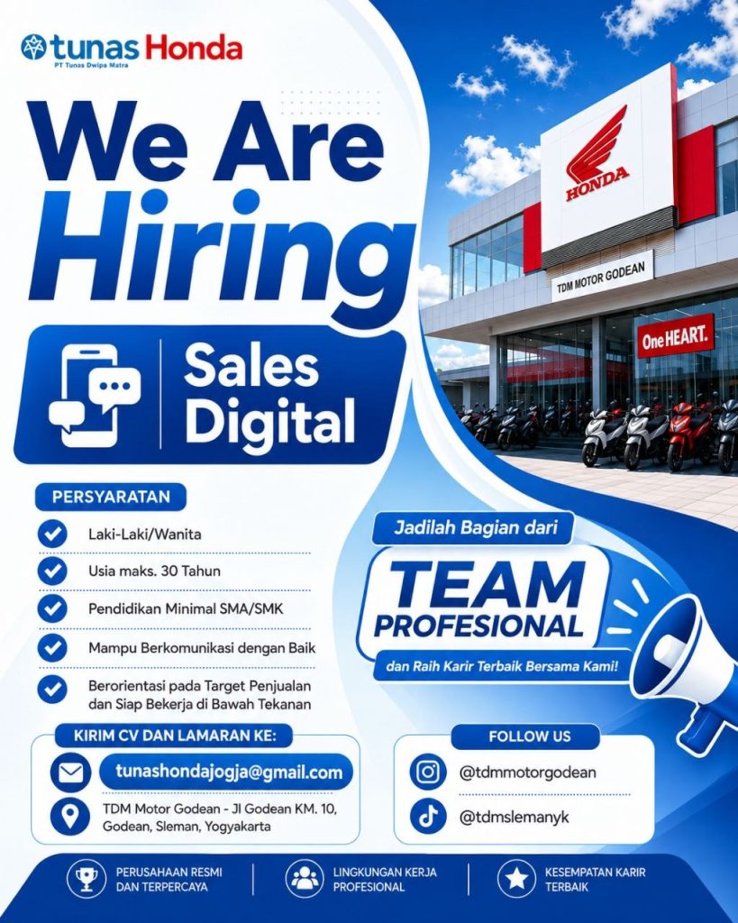 Poster lowongan Tunas Honda