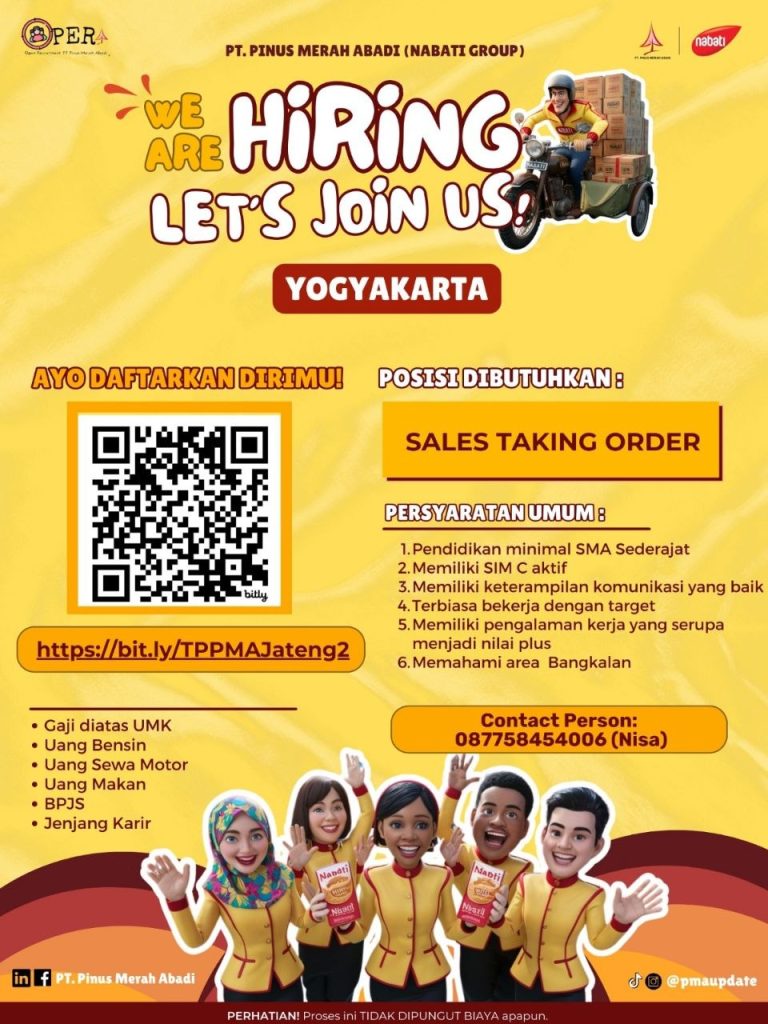 Poster lowongan PT. Pinus Merah Abadi