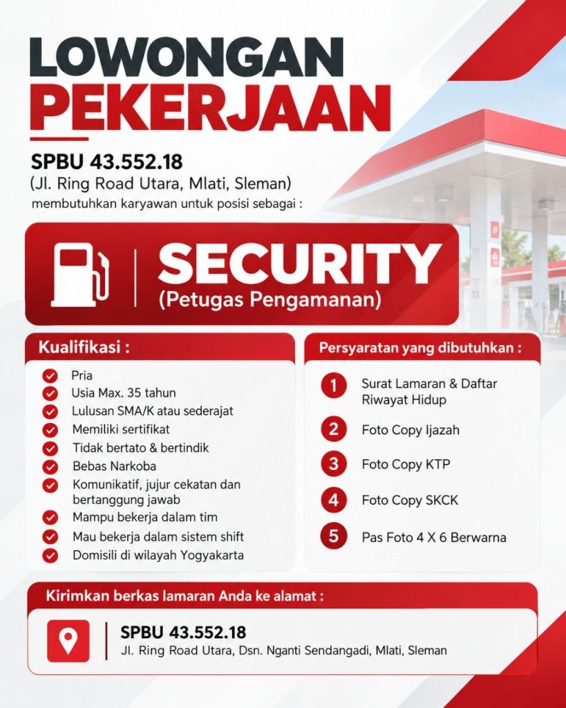 Poster lowongan SPBU 43.552.18