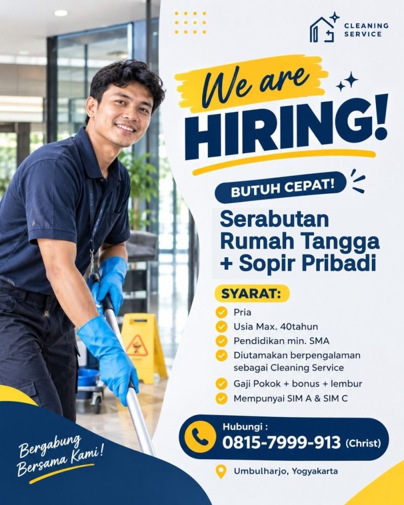 Poster lowongan Cleaning Service
